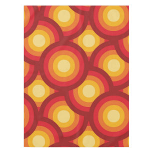 Retro 70er Orange Gelb Rot Kreise Muster  Tischdecke