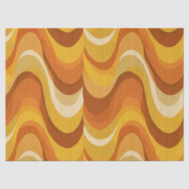 Retro 70er Orange Senfwelle abstraktes Muster Seidenpapier