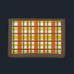 Retro 70er Orange Yellow Kariert Tri-fold Geldbeutel<br><div class="desc">Dieses trendige, originelle 70er-inspiriert Design ist in Orange-, Goldgelb-, Moosgrün- und Rotbraun-Farbtönen kariert wie in den 1970er oder späten 1960er Jahren. Das nahtlose, karierte Muster ist etwas gestört, es sieht so aus, als ob es angestrichen wurde. Das ist ein cooles, altes Schuldesign. "Anpassen", um das Muster zu verändern oder Text...</div>