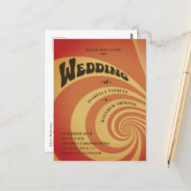 Retro 70er Orange Yellow QR Code Wedding