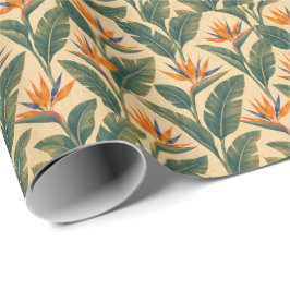 Retro 70er Paradiesvogel Tropisches Geschenkpapier