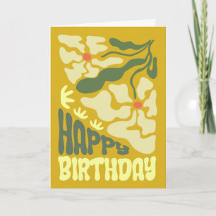 Retro 70er Psychedelic Groovy Blume Geburtstag Karte