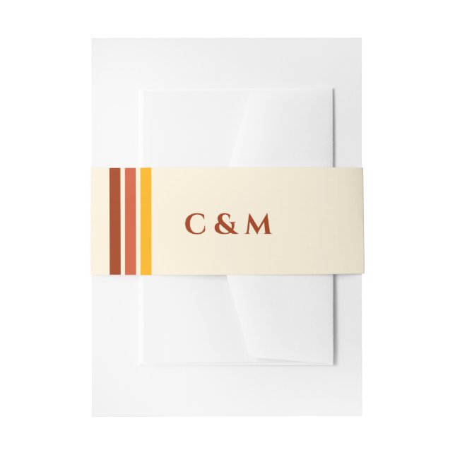 Retro 70er Rainbow Groovy Terracotta Orange Weddin Einladungsbanderole (Vorderseite Beispiel)