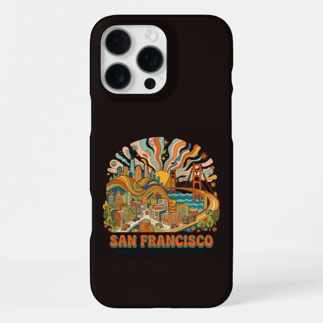 Retro 70er San Francisco Groovy iPhone Hülle (Rückseite)