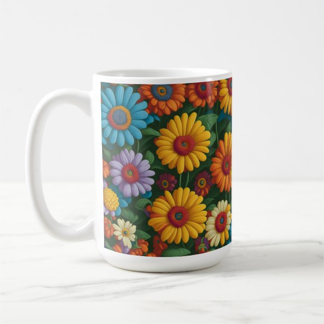 Retro 70er Stil farbenfrohe Gänse Kaffeetasse (Links)