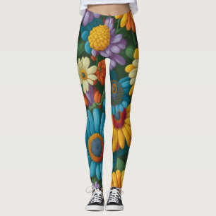Retro 70er Stil farbenfrohe Gänse Leggings