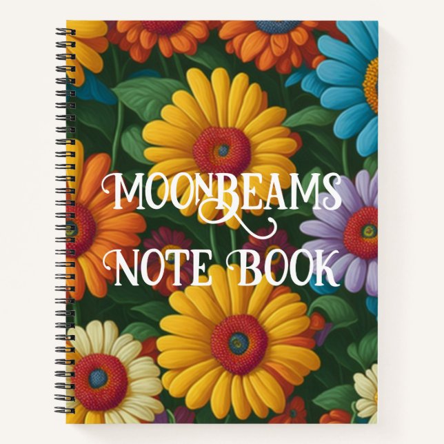 Retro 70er Stil farbenfrohe Gänse Notizbuch (Vorderseite)