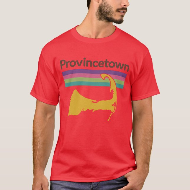 Retro 70er-Stil Souvenir Provincetown T-Shirt (Vorderseite)