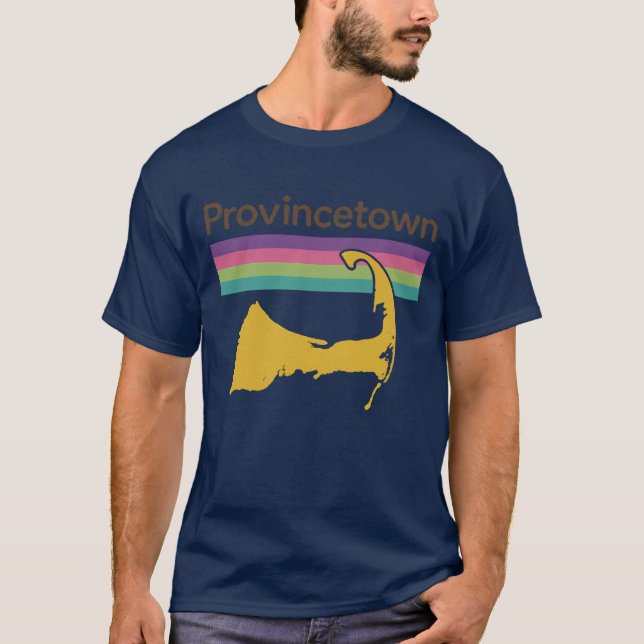 Retro 70er-Stil Souvenir Provincetown T-Shirt (Vorderseite)