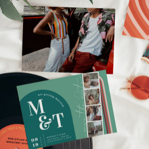 Retro 70er Streifen Arch Foto für Filmstreifen Save The Date