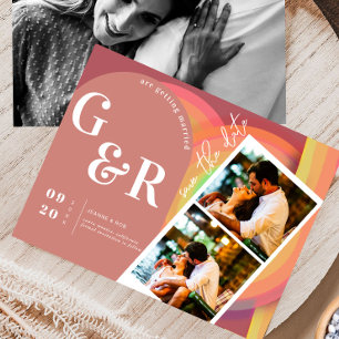 Retro 70er Streifen Arch Save The Date