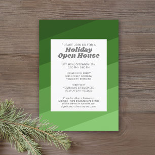Retro 70er Streifen - Olive Green Holiday Party Einladung