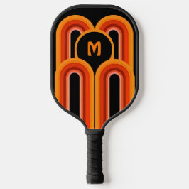 Retro 70er Streifen Personalisiert  Pickleball Schläger