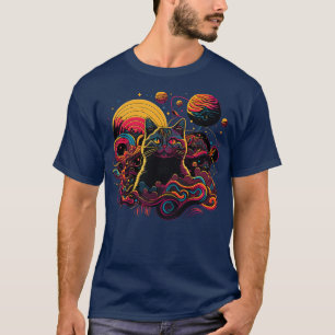 Retro 70er Style Cat Geschenke Vintage Katze 1 T-Shirt