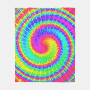 Retro 70er TieDye Hippie-psychedelisches buntes Fleecedecke