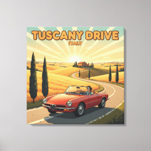 Retro 70er Toskana Drive : Vintage Italien Reise Leinwanddruck