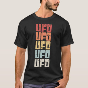 Retro 70er Ufo Alien Text T-Shirt