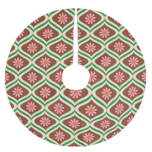 Retro-70er: Vintages Blumenmuster Polyester Weihnachtsbaumdecke