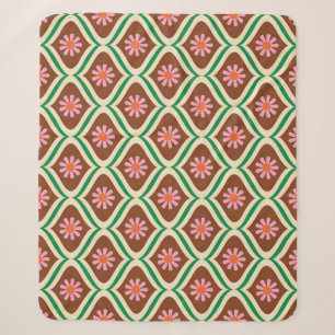 Retro-70er: Vintages Blumenmuster Sherpadecke