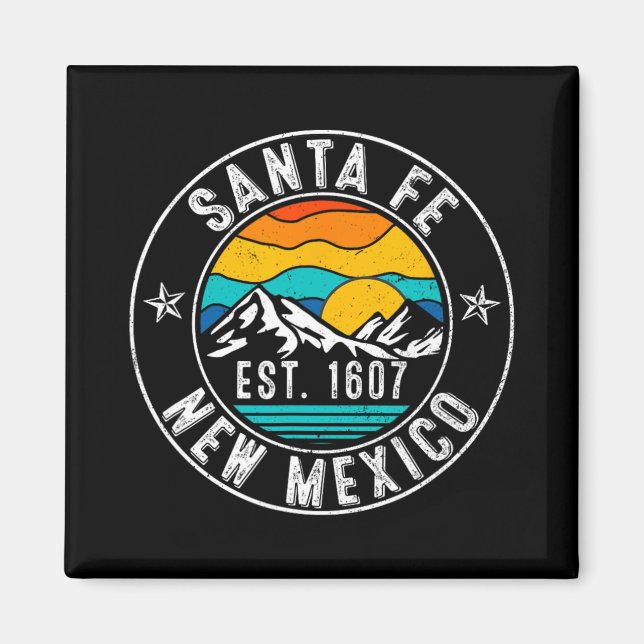 Retro 70s 80s Santa Fe New Mexico Nm  Magnet (Vorne)
