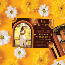 Retro 70's Bold Typografy Rainbow Arch Abschluss