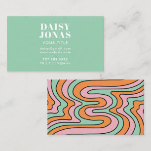 Retro 70's Business Card Abstrakt Visitenkarte