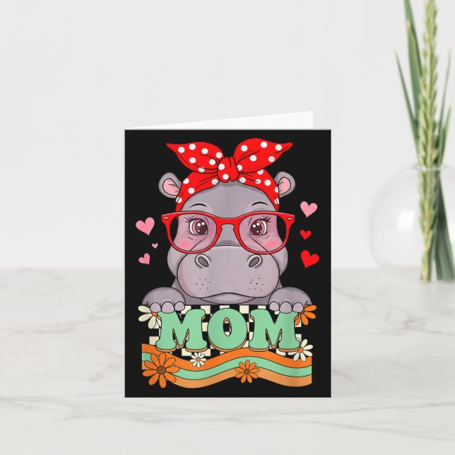 Retro 70s Flower Hip Mom Mama Grandma Mother's Day Karte (Vorderseite)