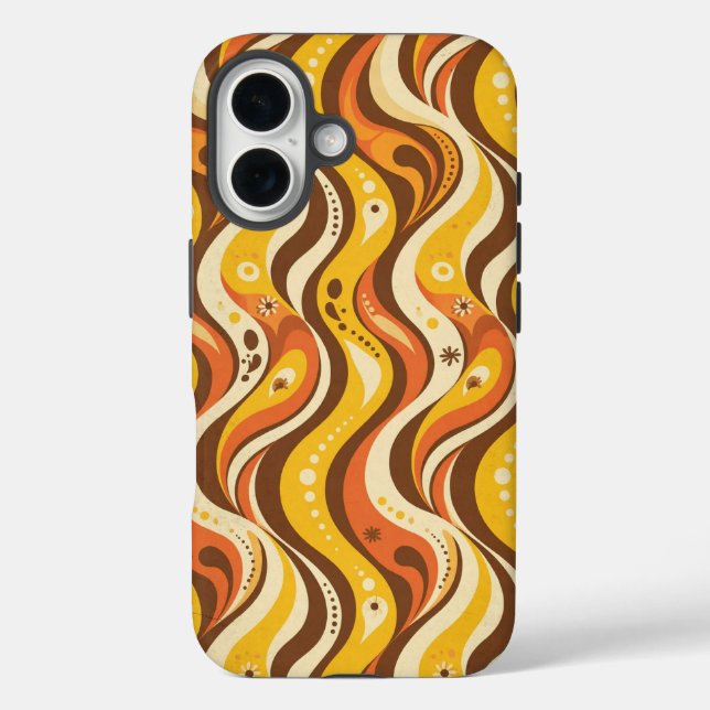 Retro 70s Groovy Wavy Lines Case (Rückseite)
