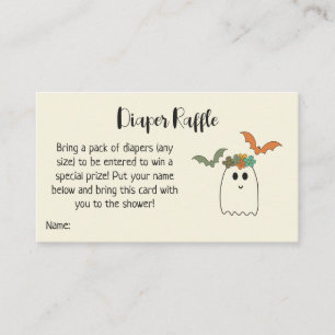Retro 70's Halloween Baby Duwer Diaper Raffle Enc Begleitkarte