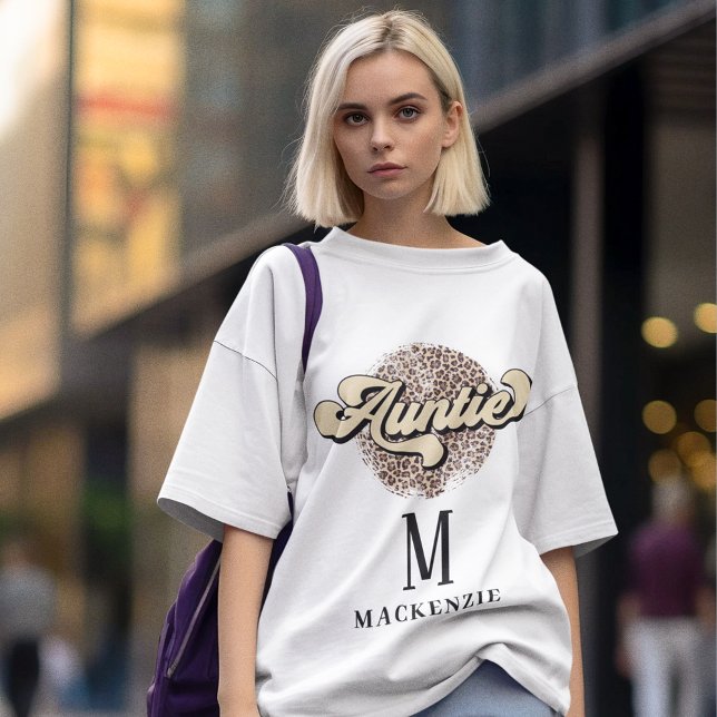 Retro 70's Monogram und Name Groovy Auntie Custom Hoodie (Von Creator hochgeladen)