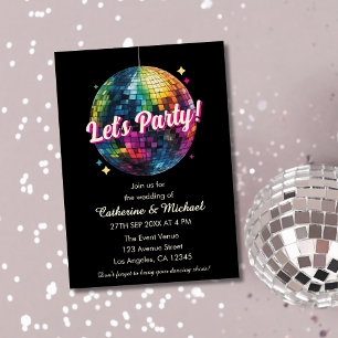 Retro 70's Party Disco Ball Sparkle Einladung