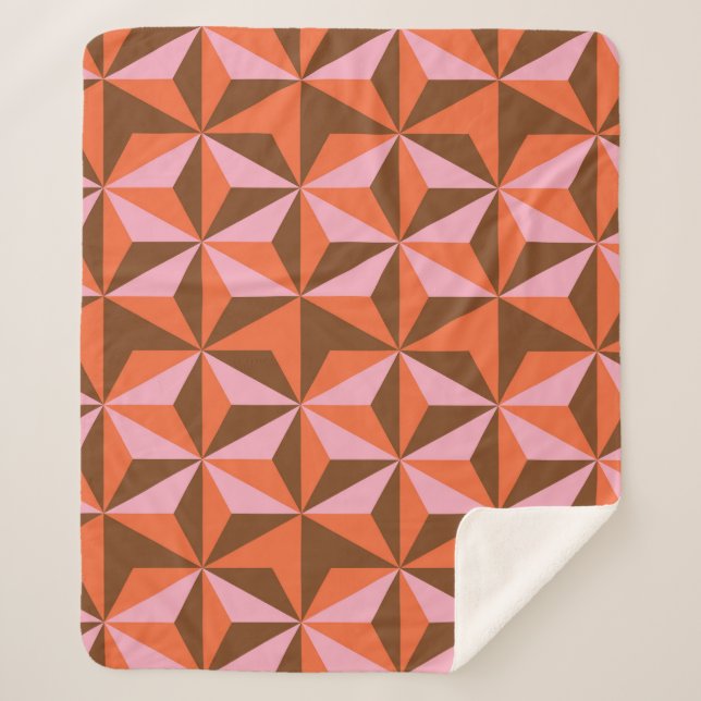 Retro 70's: Vintages Muster Hintergrund Sherpadecke (Vorderseite)