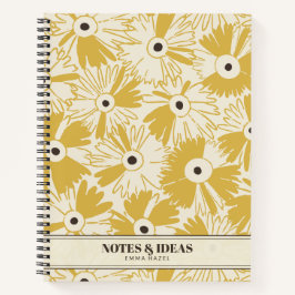 Retro 70s Wildflower & Polka Dot Personalized Notizbuch