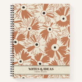 Retro 70s Wildflower & Polka Dot Personalized Notizbuch