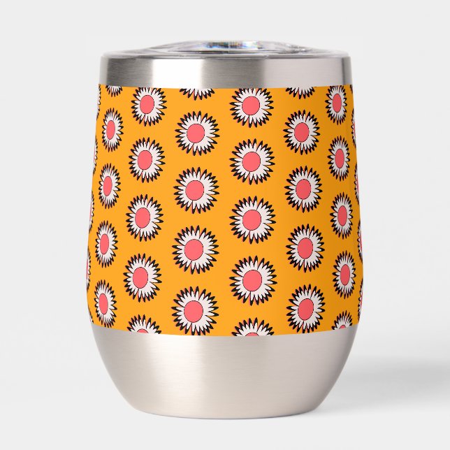 Retro 70s Yellow Pink Daisy Floral Pattern (Vorderseite)