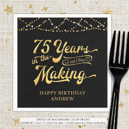 Retro 75. Geburtstag 75 Jahre in der Making Lights Serviette