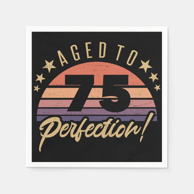 Retro 75. Geburtstag Spaß Serviette (Vorderseite)