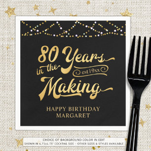 Retro 80. Geburtstag 80 Jahre in der Making Lights Serviette