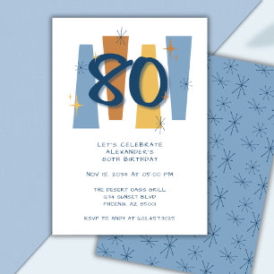 Retro 80. Geburtstag Mittelalter Jahrhundert Moder Einladung