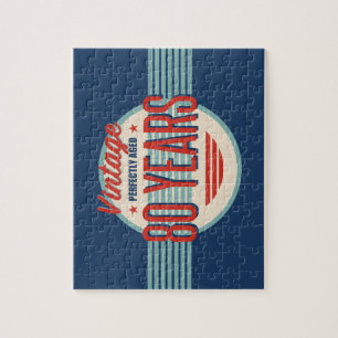 Retro 80. Geburtstag Puzzle