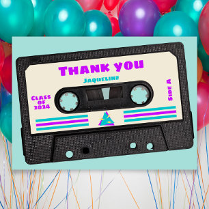 Retro 80 Lila Mix-Tape 2025 Abschluss Dankeskarte