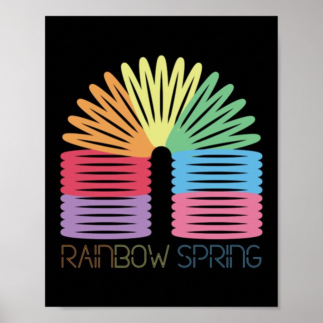 Retro 80er 90er Neon Regenbogen Frühling Poster (Vorne)