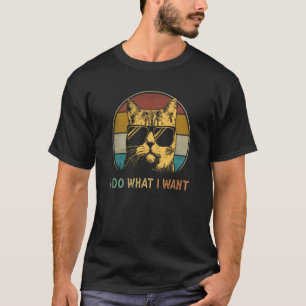 Retro 80er 90s Meowy Ich tue, was ich Katze 1 gewo T-Shirt