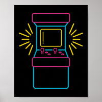Retro 80er 90s Neon Arcade Machine Arcade Kabinett