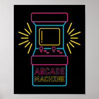 Retro 80er 90s Neon Arcade Machine Arcade Kabinett
