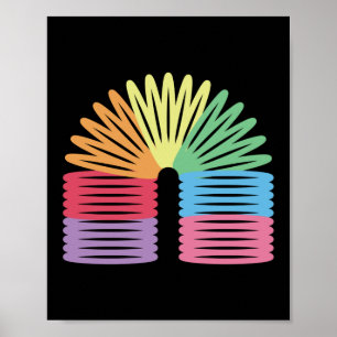 Retro 80er 90s Neon Rainbow Spring Poster