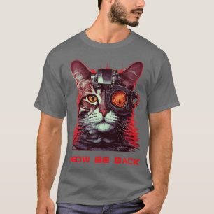 Retro 80er 90s Robot Cat Geschenke Pun Funny Cat 2 T-Shirt