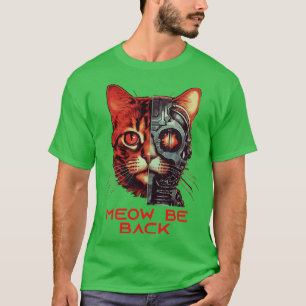 Retro 80er 90s Robot Cat Geschenke Pun Funny Cat T-Shirt