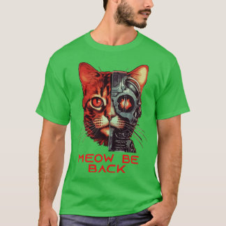 Retro 80er 90s Robot Cat Geschenke Pun Funny Cat T-Shirt