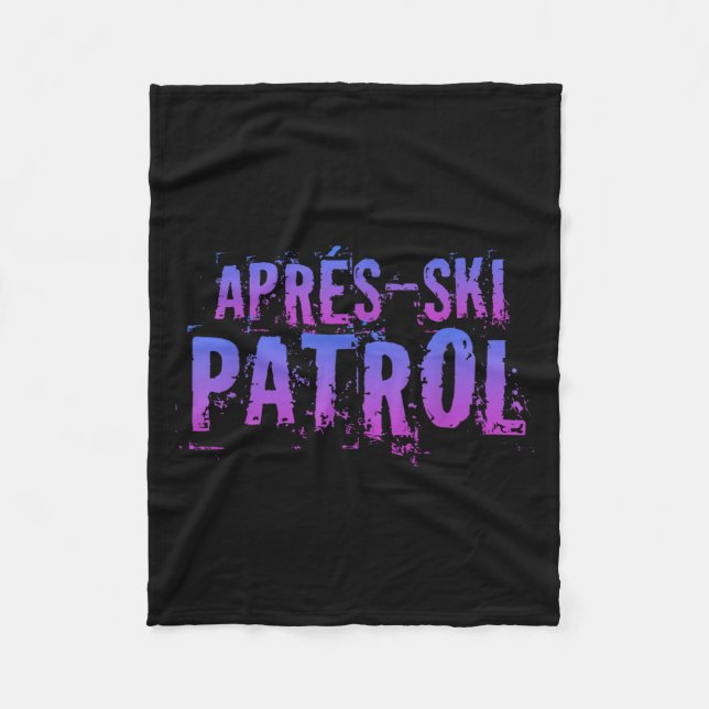 Retro 80er Apres Ski Patrol Vintag Fleecedecke (Vorderseite)